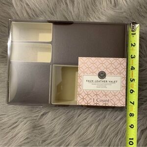 Faux-Leather Valet in Cream and Brown